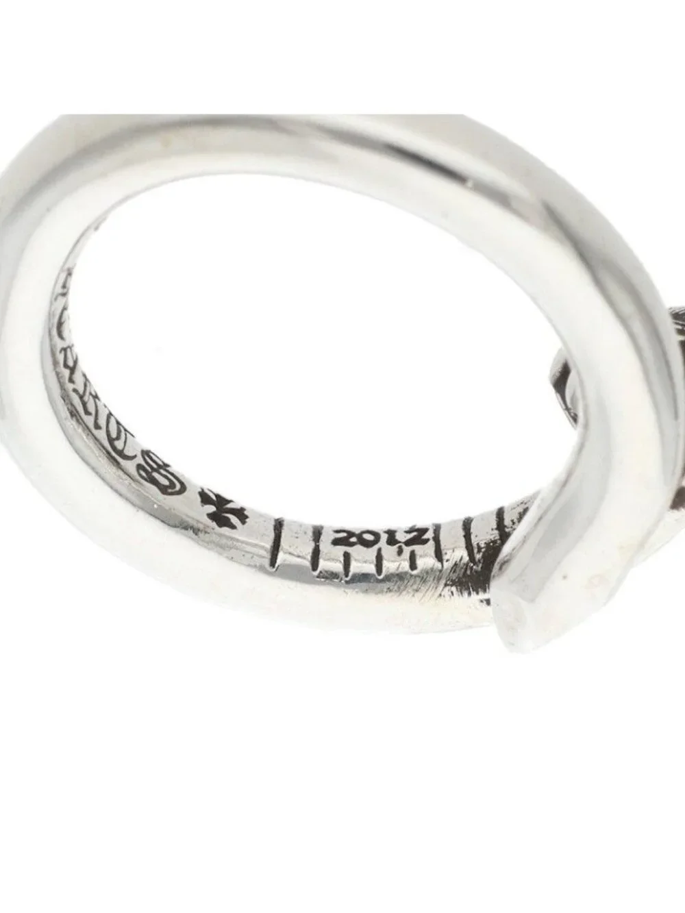 Chrome Hearts Nail Crsball Cross Ball Silver Ring